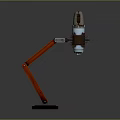 Professional Microphone With Red Boom Arm Stand For Studio Recording Use